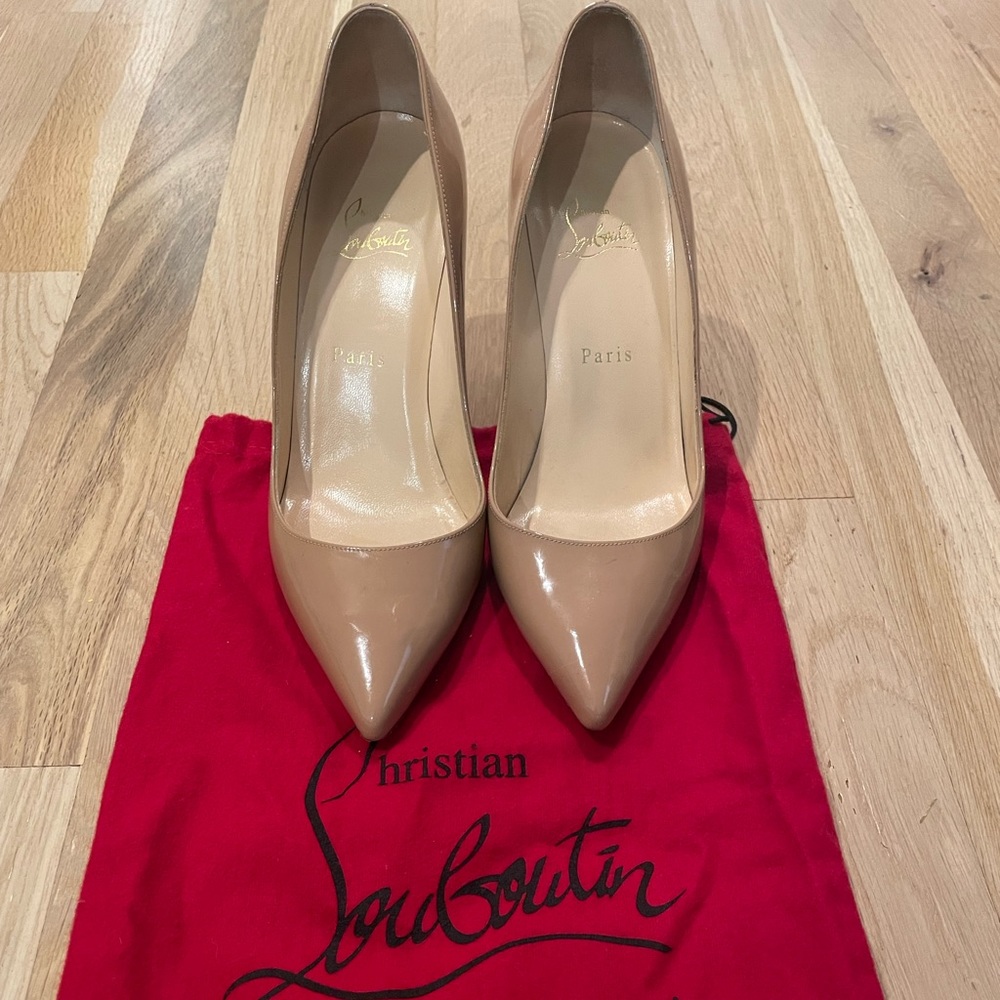 Christian Louboutin Pigalle 85 Nude Patent Leather